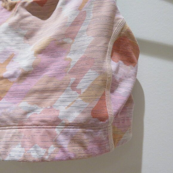 OUTDOOR VOICES Tech Sweat Racerback Sports Bra in Coral Stroke Camo Athleisure - Picture 5 of 13